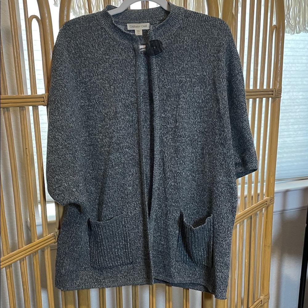Coldwater Creek Charcoal Knit Cardigan